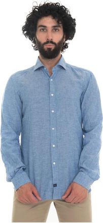 Fay Casual Overhemd - Heren - Casual Overhemden - Blauw - 4XL - Katoen - Overhemden