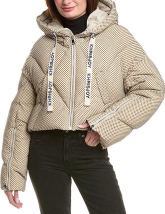 Khrisjoy Khris Rhinestone Crop Puffer Down Jacket