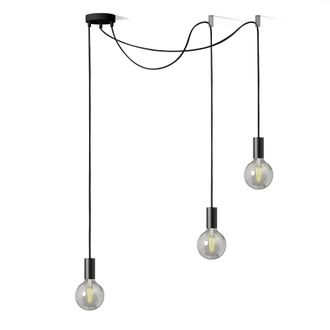 Daylight Italia L&aacute;mpara de techo con roset&oacute;n negro y cable