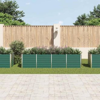 Berkfield Home Garden Raised Bed Galvanised Steel 320x80x77 cm Green | Size: 320 x 80 x 77 cm