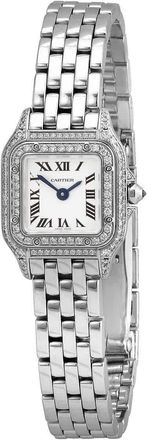 Cartier Panthere Mini Model Quartz Diamond White Dial Ladies Watch WJPN0019