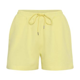 Saint Tropez Elfin Yellow Cropped Shorts met Elastische Tailleband - Dames - Korte broeken - Geel - Maat: 2XL Katoen