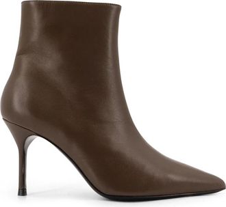 Staud Sebastian Ankle Boot - Dames - Laarzen met Hak - Bruin - 38 EU - Leer - Schoenen
