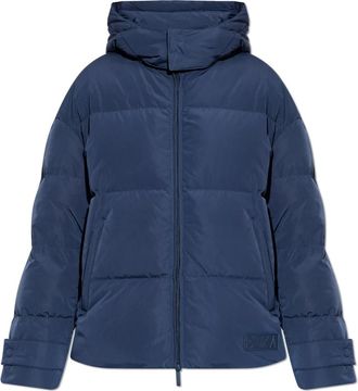 Emporio Armani Donsjack met afneembare capuchon - Dames - Gewatteerde jassen - Blauw - M - Jassen