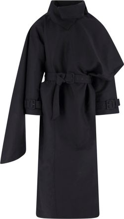 Entire studios Black Asymmetrical Cape Overlay Jacket