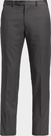 Emporio Armani Basic Flat-Front Wool Trousers
