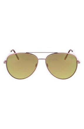 Roxy 58mm Mod Rounded Aviator Sunglasses in Matte Pink at Nordstrom Rack