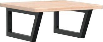 vidaXL Estante De Lavabo De Pared De Acero Y Madera Maciza De Roble Vidaxl