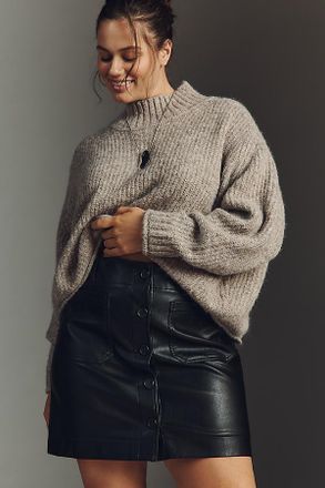 Maeve The Colette Faux Leather Mini Skirt by Maeve