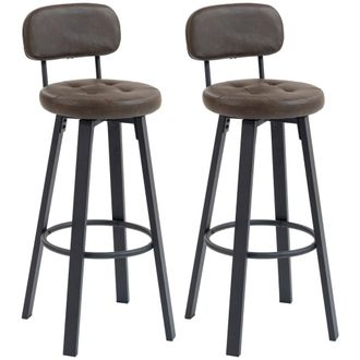 HOMCOM Taburetes de bar 35.5x43.5x98 cm marr&oacute;n oscuro