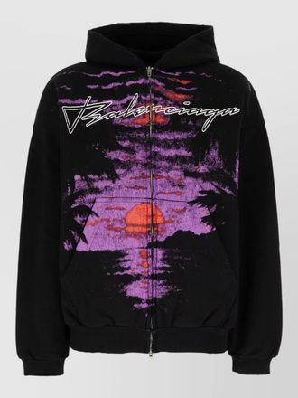 Balenciaga cotton hooded sweatshirt long sleeves