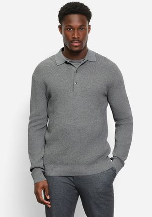 Olymp Polokragenpullover OLYMP Waffle Structure Pullover, Herren, Gr. XXL, grau, Strick, Obermaterial: 89% Baumwolle, 11% Polyamid, regular fit, Rippb&uuml;ndche