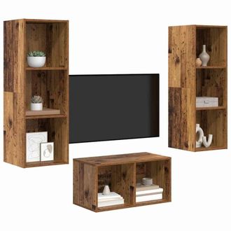 Berkfield Home TV Cabinet Set Old wood 37 x 37 x 107 cm Engineered wood
