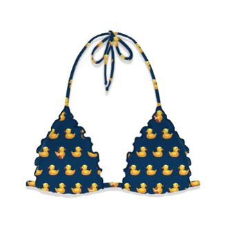 MC2 Saint Barth Bikinis, female, Blue, Size: M Triangle Bikini in Ducky Print