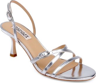 Badgley Mischka Yukon Slingback Sandal in Silver Metallic at Nordstrom, Size 5.5