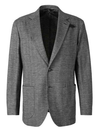 Brioni herringbone single-breasted blazer - men - Wool - M - Grey