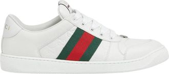 Gucci Screener White Leather GG Embossed Sneakers, Brand Size 13 (US Size 13.5)