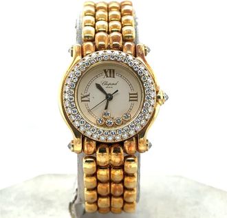 Chopard Pre-owned Chopard Happy Sport Diamond Diamond White with 5 floating diamonds Dial Ladies Watch 27/6151-20