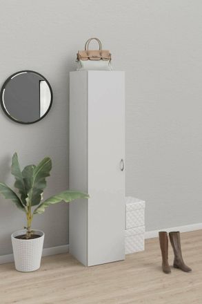 Dmora Dmora - Armoire &Agrave; Une Porte Avec Trois &Eacute;tag&egrave;res Internes, Couleur Blanche, Dimensions 39 X 175 X 41 Cm