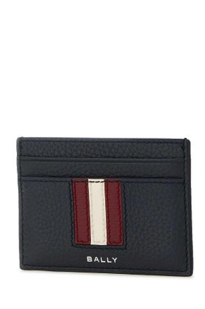 Bally Mens Blue Leather Card Holder Black Exterior: Portafogli Wallet