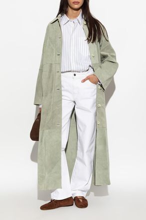 Sams&oslash;e & Sams&oslash;e Suede Coat Sarae, Womens, Green