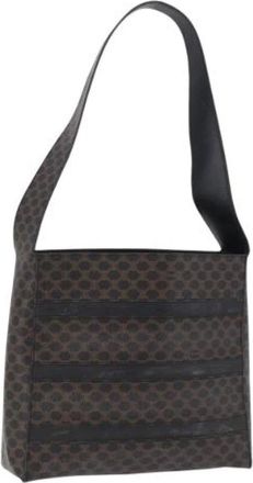 Celine Pre-owned Macadam Canvas Shoulder Bag - Dames - Vintage Schoudertas - Bruin - ONE Size - Leer - Vintage