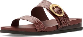 Cole Haan Oaklynn Double Band Footbed Womens Sandals Mahogany Crocodile Print Leather : 10.5 B - Medium
