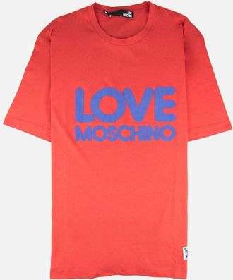 Love Moschino Mens Love Moschino Printed Logo T Shirt Red - Size: 42