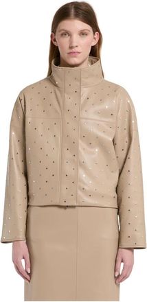 Marella Studded Coat - Dames - Zomerjassen - Beige - XS - Polyester - Jassen