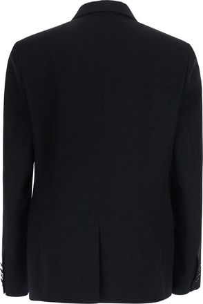 Balenciaga Mens Double-Breasted Wool Jacket, Black Blazers