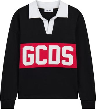 GCDS Lange Mouw Polo - Heren - Polos - Zwart - S - Katoen - Tops