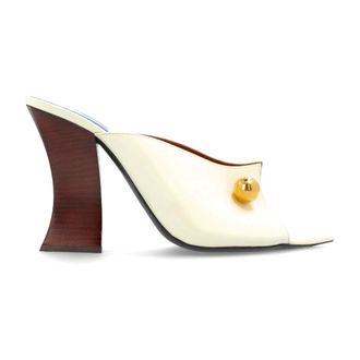 Lanvin Heeled Mules, female, Beige, Size: 6 US Leather Heeled Mules