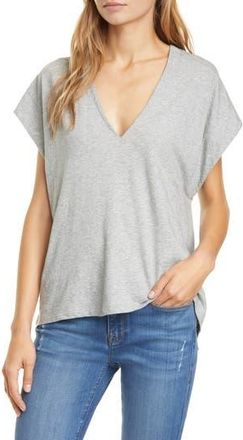 Frame Denim Le Mid Rise V-Neck T-Shirt in Gris Heather at Nordstrom Rack, Size X-Small