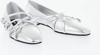 Carel Lam&eacute; Leather Ballerinas ELOISE with Criss Cross Straps size 39