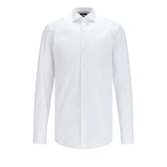 HUGO BOSS Overhemden, Heren, Wit, M, Katoen, Overhemd met lange mouwen