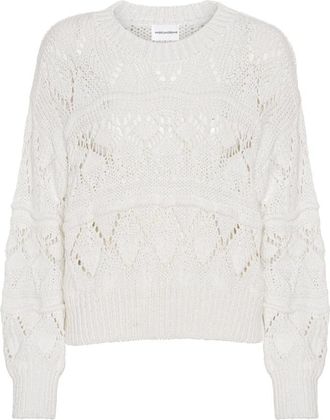 Americandreams Cassie Katoenen Pullover - Dames - Ronde hals truien - Wit - XL - Katoen - Truien & Vesten