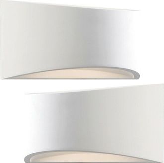 Loops 2 PACK 300mm LED Wall Light Warm White White (ready to paint) Curved Bed Lamp