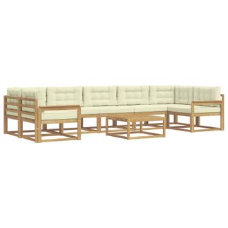 vidaXL Conjunto De Sof&aacute;s De Exterior Con Coj&iacute;n 6 Pcs Blanco Y Crema Vidaxl