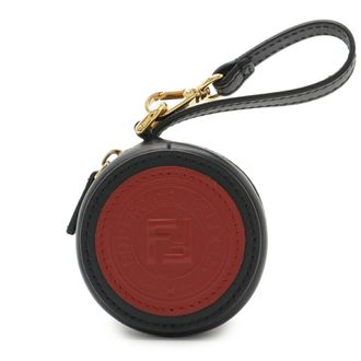 Fendi Beige Black Red Brown Nylon Leather Coin Purse/Coin Case (Pre-Owned)