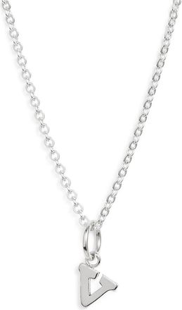 Nashelle Initial Pendant Necklace in Sterling Silver - V at Nordstrom, Size 18
