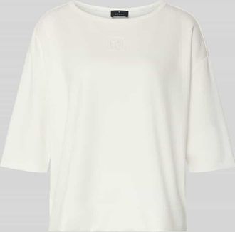 Monari T-Shirt mit Rundhalsausschnitt und Logo in Weiss, Gr&ouml;&szlig;e 36