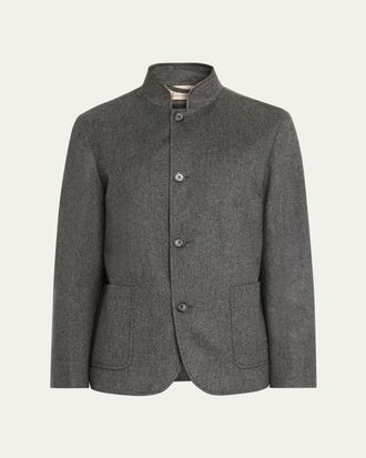 Loro Piana Mens Spagna Cashmere Single-Breasted Jacket