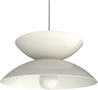 Lumicom Sablier Sospensione, 1X E27, max 42W, metallo, bianco lucido, D40cm - Lumicom