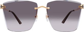 Cartier Panthere de Cartier Grey Butterfly Ladies Sunglasses CT0397S 001 61