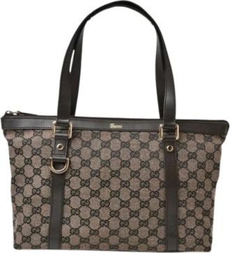 Gucci Pre-owned Tote Bags, female, Brown, Size: ONE SIZE Pre-owned GG Canvas Tote Bag