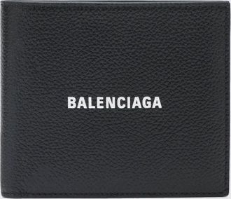Balenciaga Grained Calfskin Bifold Wallet with Logo