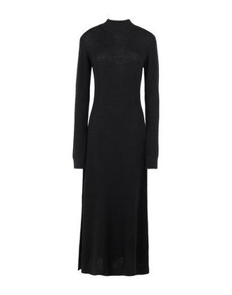 8 by YOOX WOOL BLEND L/SLEEVE MOCK-NECK MIDI DRESS