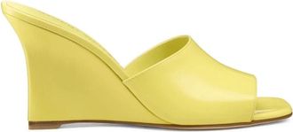 Stuart Weitzman Vinnie Wedge Mule Slide 85 - Dames - Sleehakken - Geel - 36 EU - Leer - Schoenen