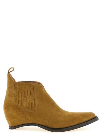 Maison Margiela Brown Solid Western Chelsea Boots