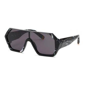 Philipp Plein Mens Black Shield Sunglasses SPP047 0Z21